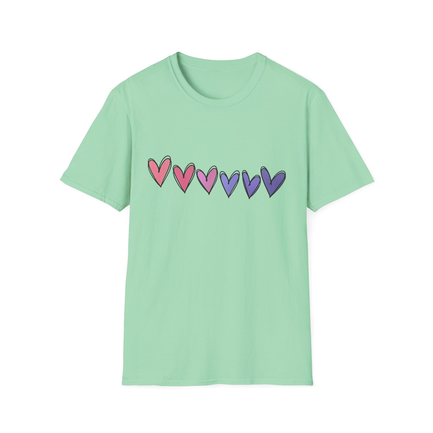 Cute Hearts Graphic Women's Softstyle Tee-Shirt