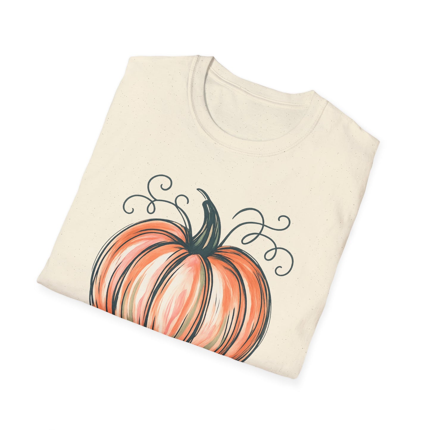 Fall Pumpkin Graphic Halloween Casual Tee-Shirt