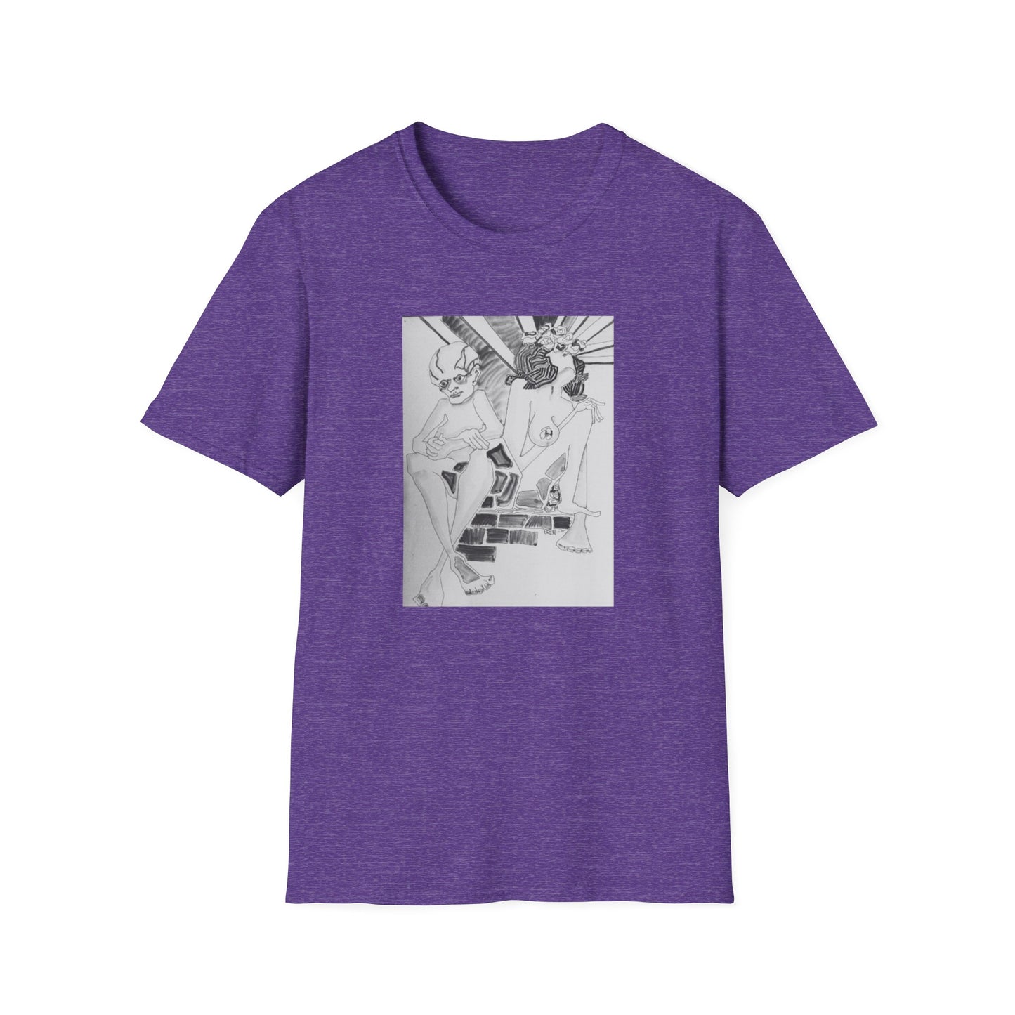 Authentic 1960s Pen and Ink Graphic Tee-Shirt - "Quest for a Smile"