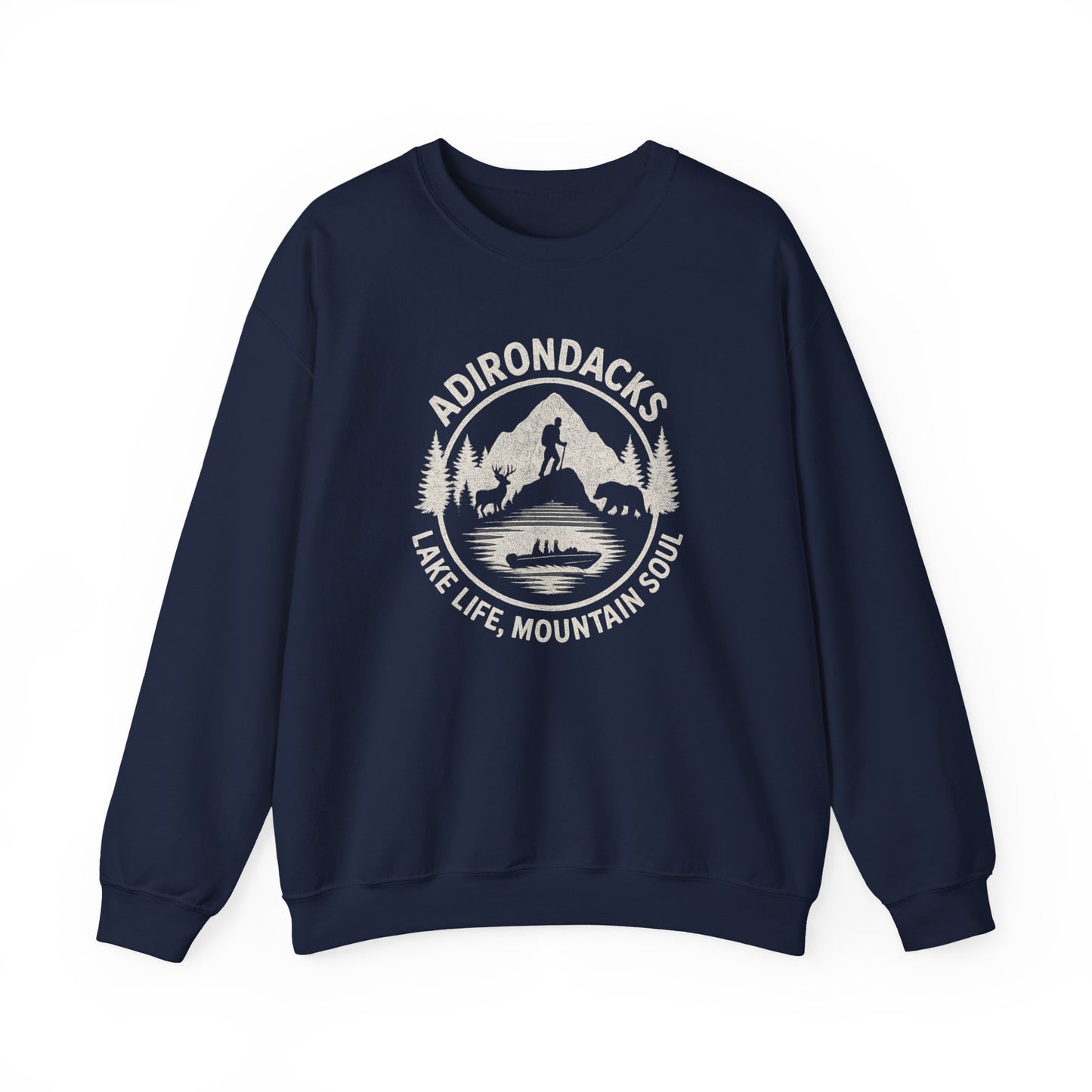 Cozy Adirondack Adventure Sweatshirt - "Lake Life, Mountain Soul"
