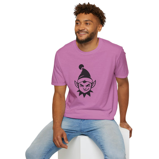 Elf Face T-Shirt — Cute Mischievous Christmas Elf Tee