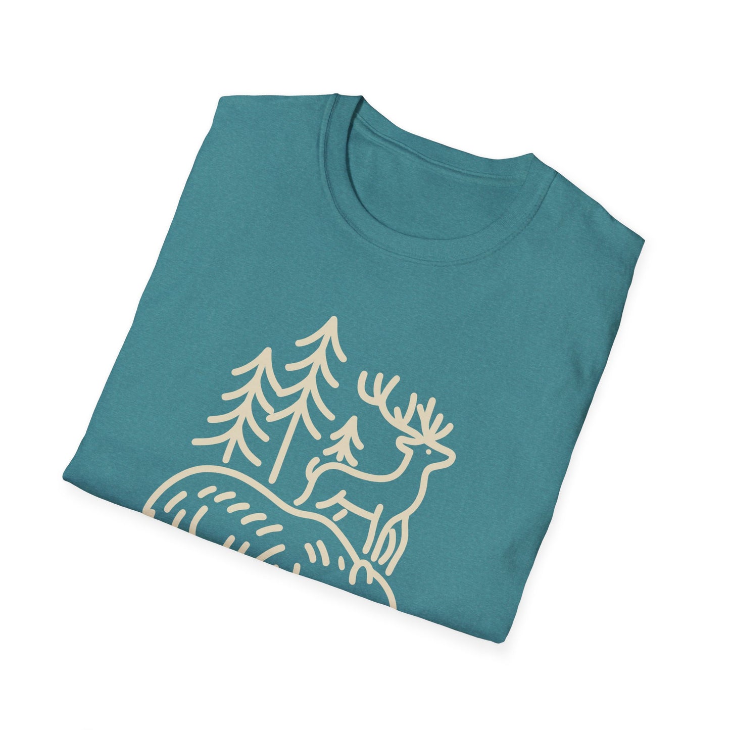 Deer, Bear, Nature, Hiking Wild Animal Graphic Tee for Outdoor Lovers