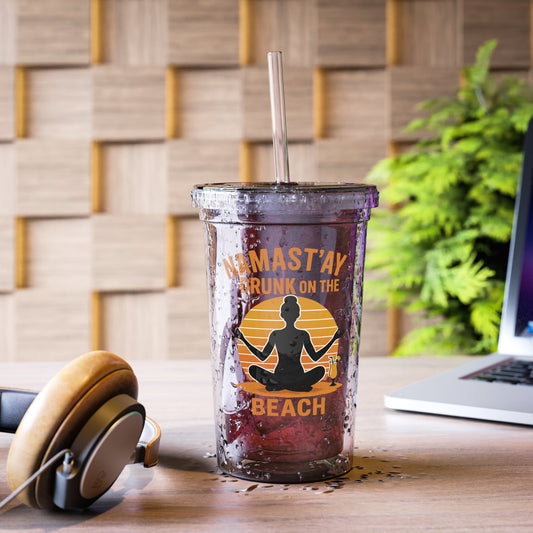 Beach Vibes Acrylic Cup, Summer Drinkware, Namast'ay Travel Cup, Yoga Lovers Gifts, Fun Party Accessories, Outdoor Sipping Cup