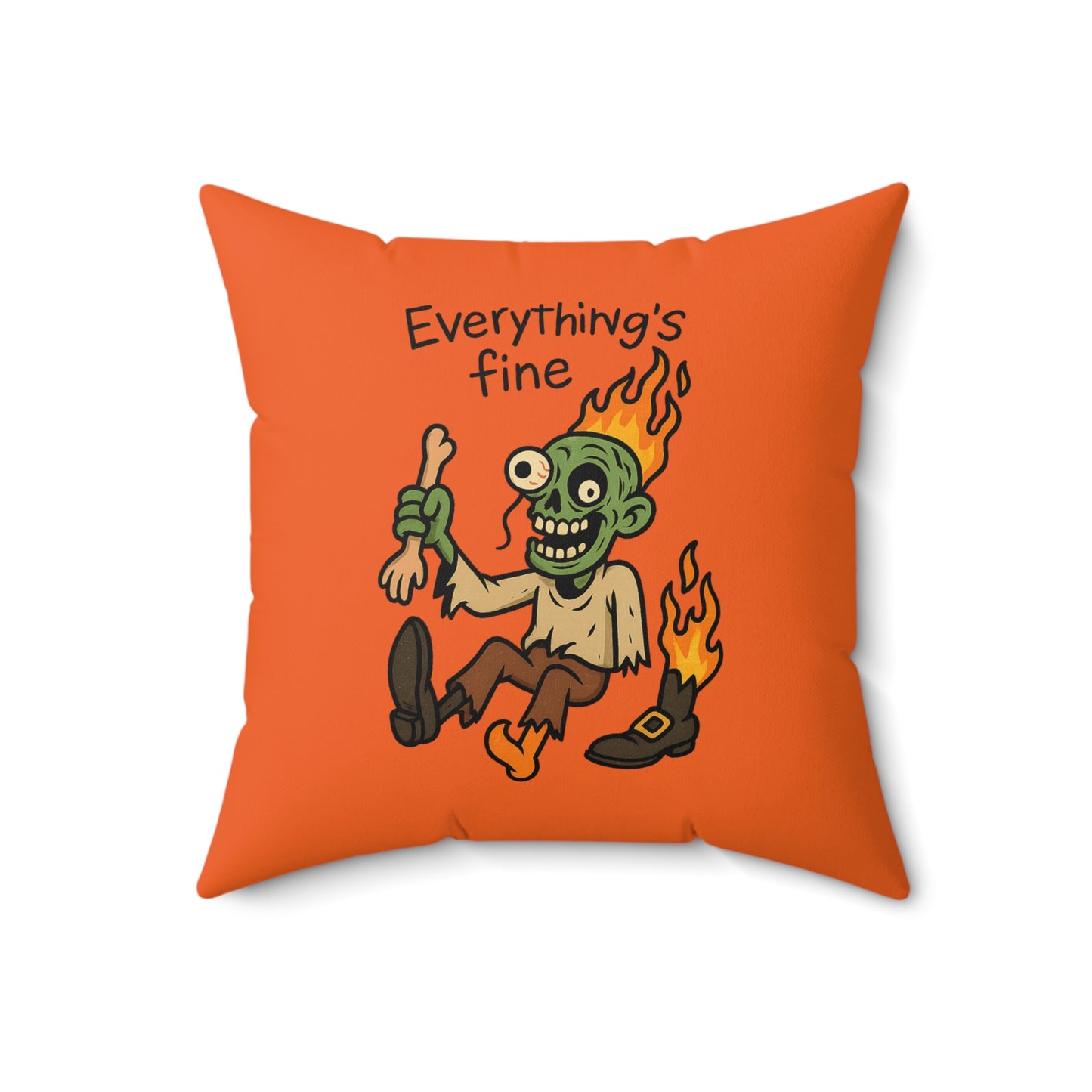 Whimsical Zombie Halloween Pillow