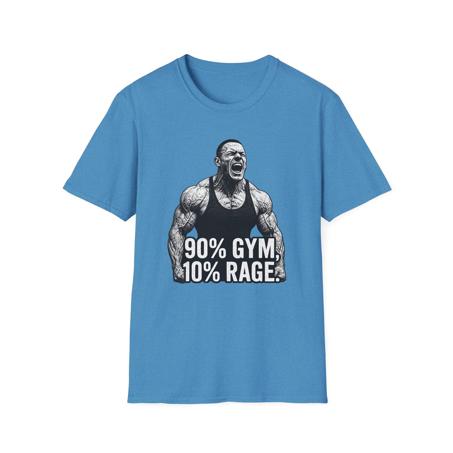 Grit Forge Athletics - "90% Gym, 10% Rage" Men's Bodybuilding Tee-Shirt