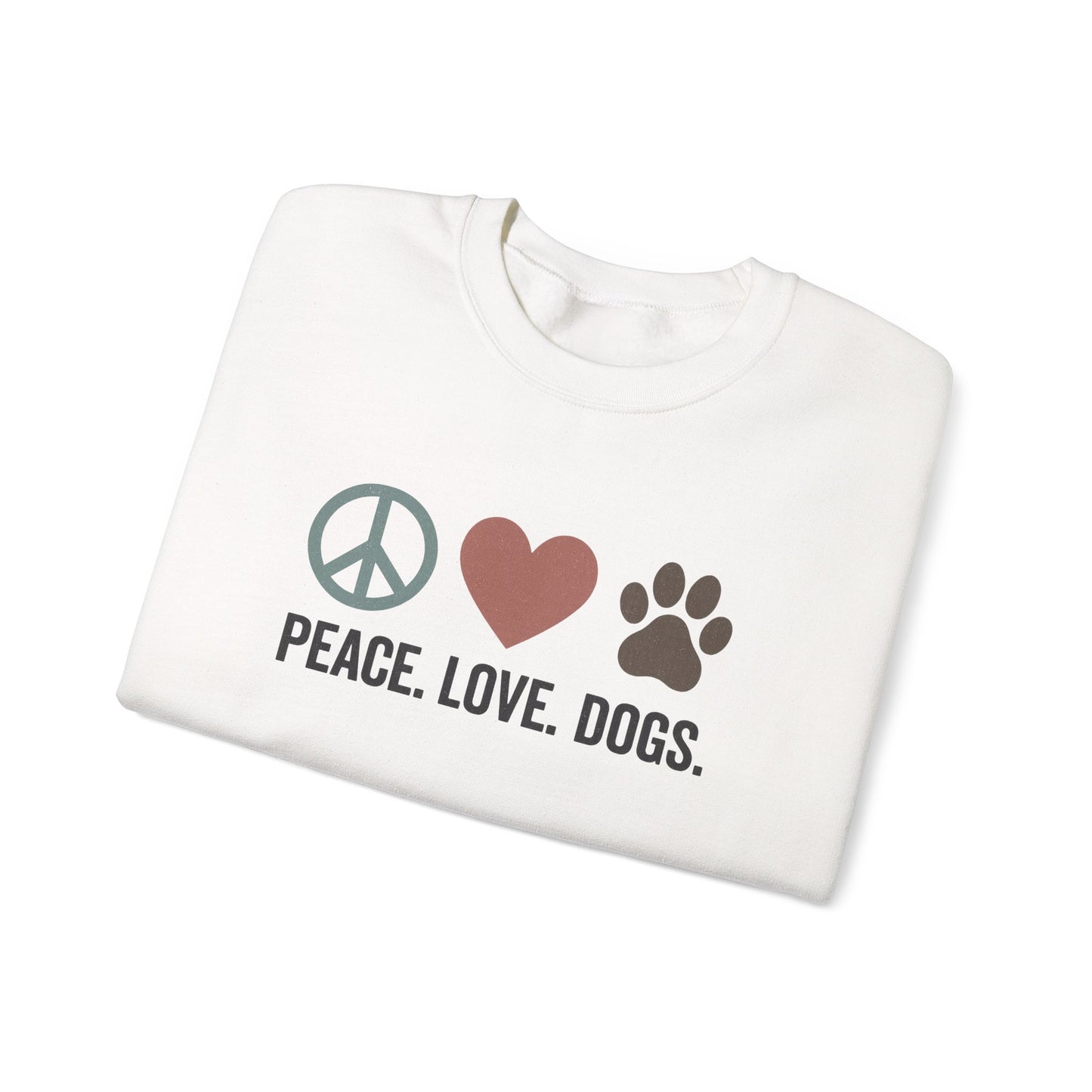 "Peace Love Dogs" Cozy Pet Lover's Crewneck Sweatshirt