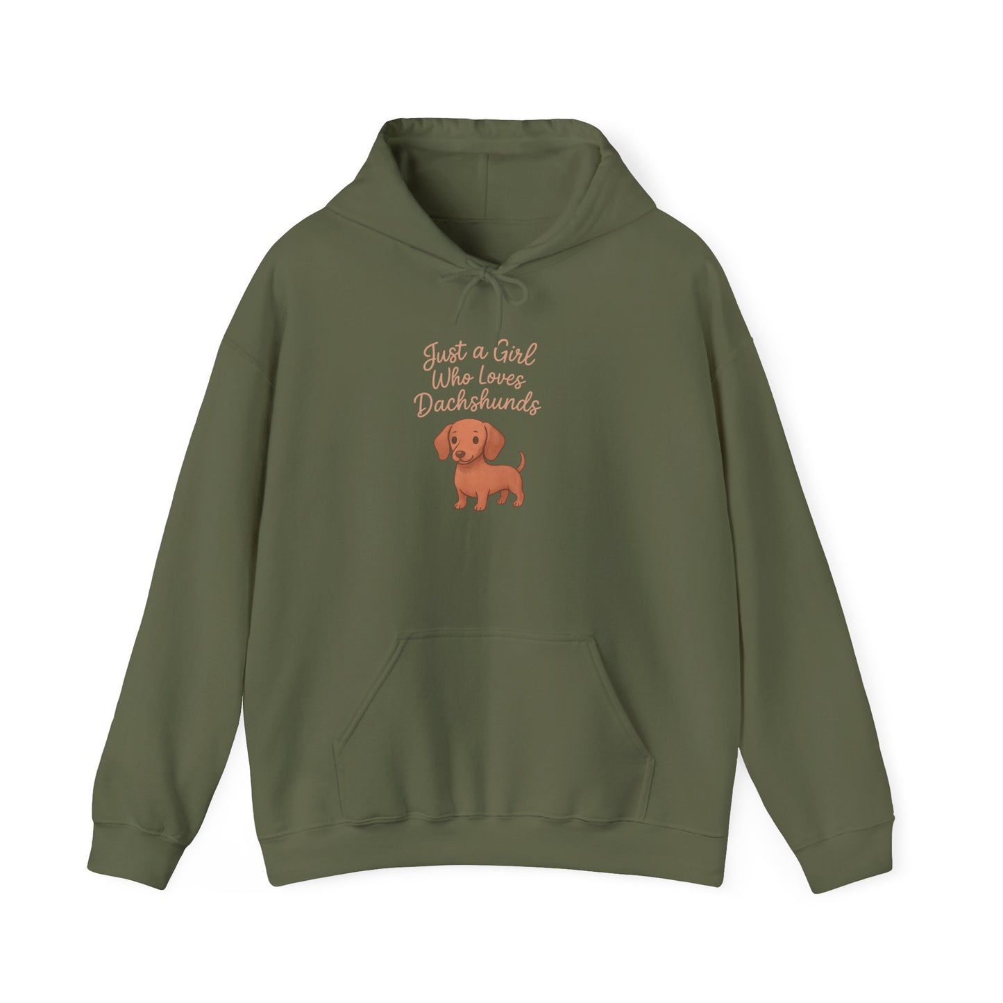 Dachshund Lover Cozy Hoodie - "Just a Girl Who Loves Dachshunds"