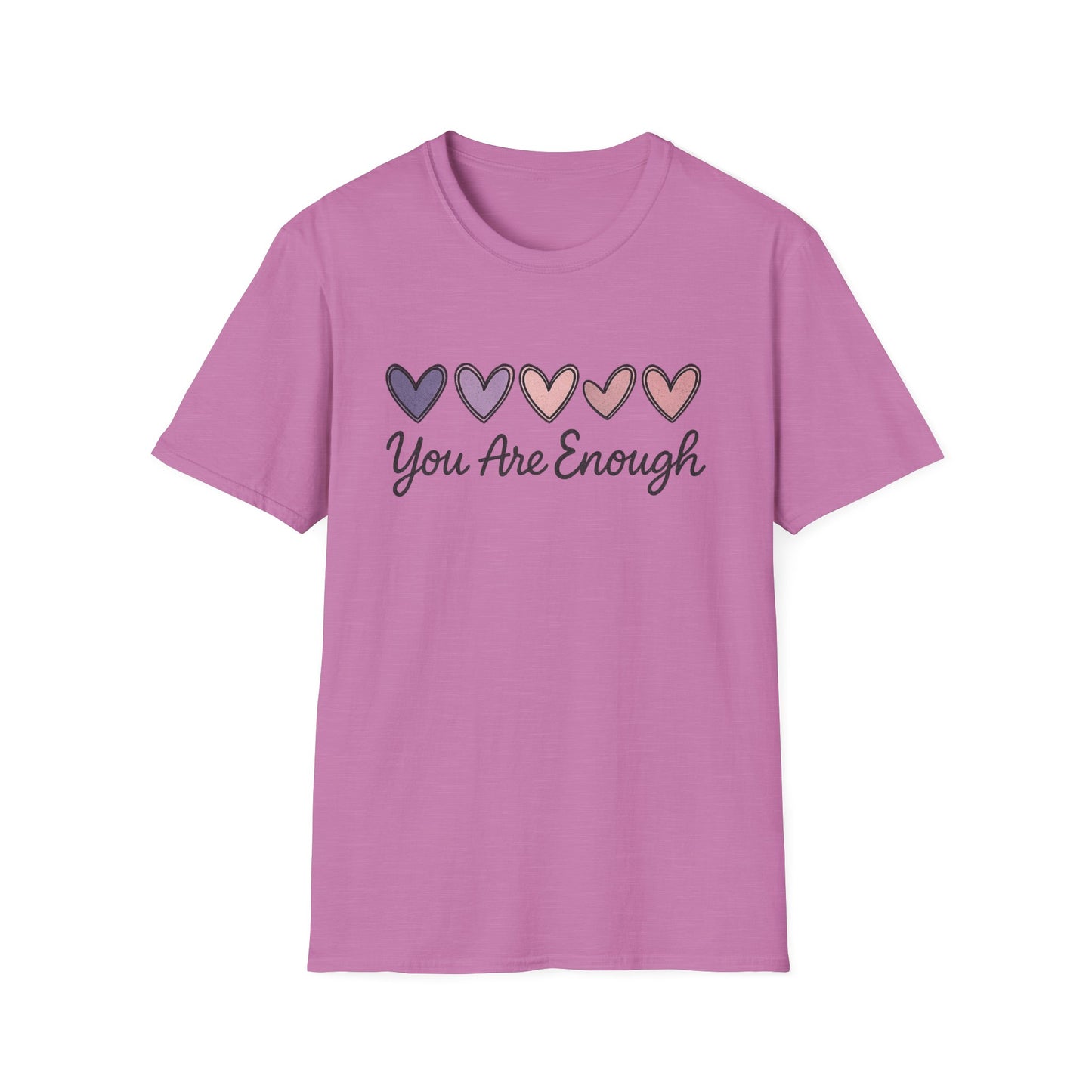 "You Are Enough" Hearts Graphic Women's Softstyle T-Shirt