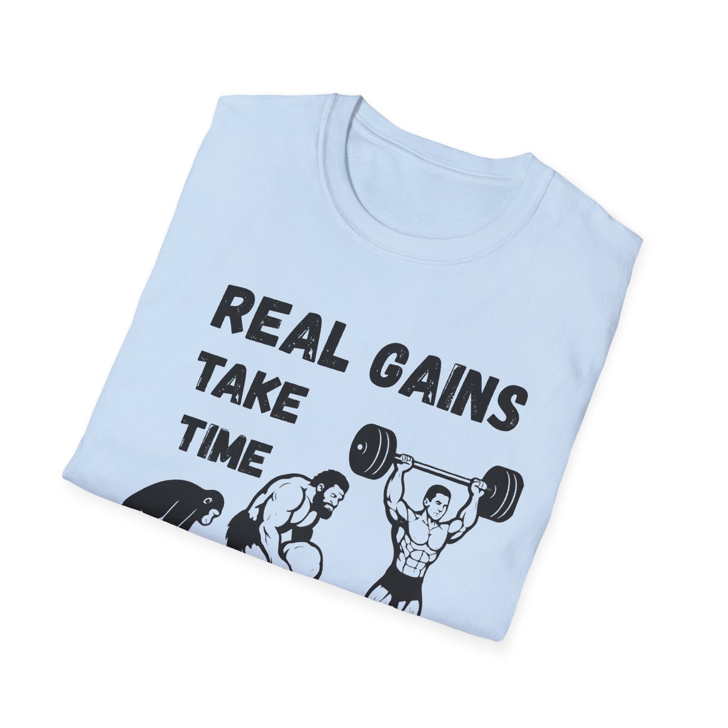 Grit Forge Athletics - "Real Gains Take Time" Motivational Tee