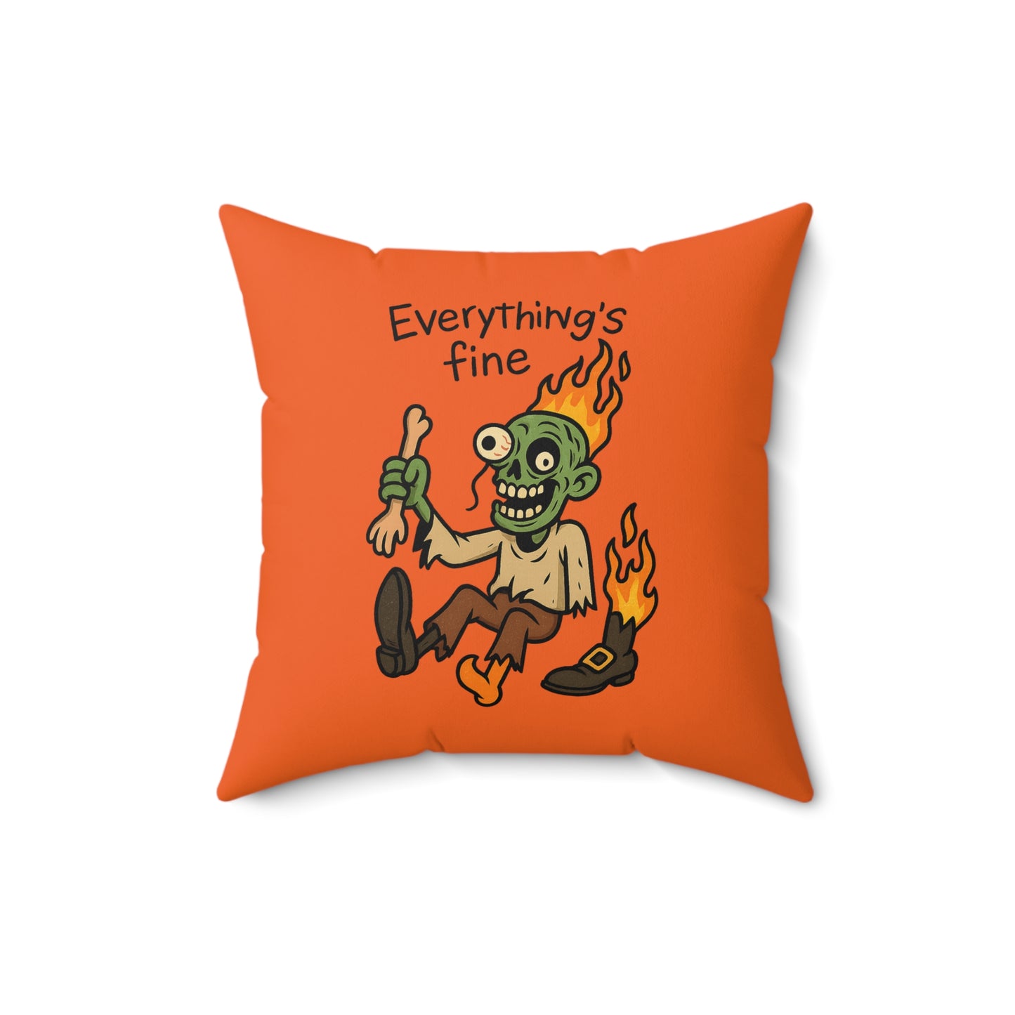 Whimsical Zombie Halloween Pillow