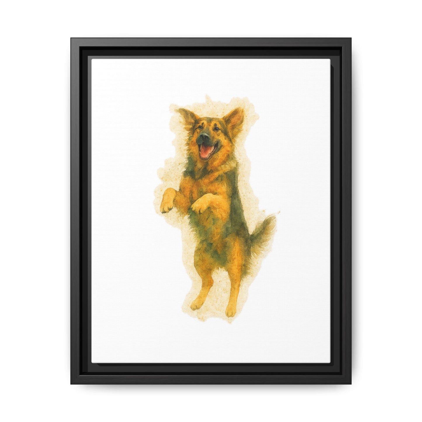 Framed Dog Art Print, Pet Lover Wall Decor, Cute Animal Painting, Home Office Canvas, Gift for Dog Owners