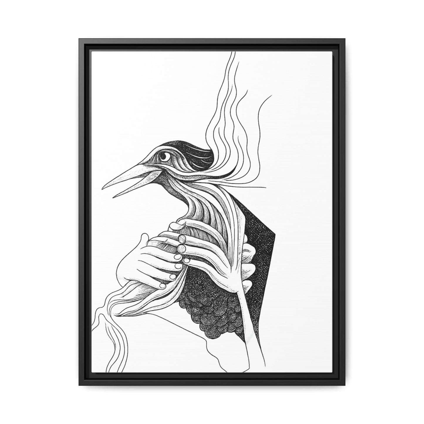 Original 1960s-Era Pen and Ink Print - "Loki's Featherbed"