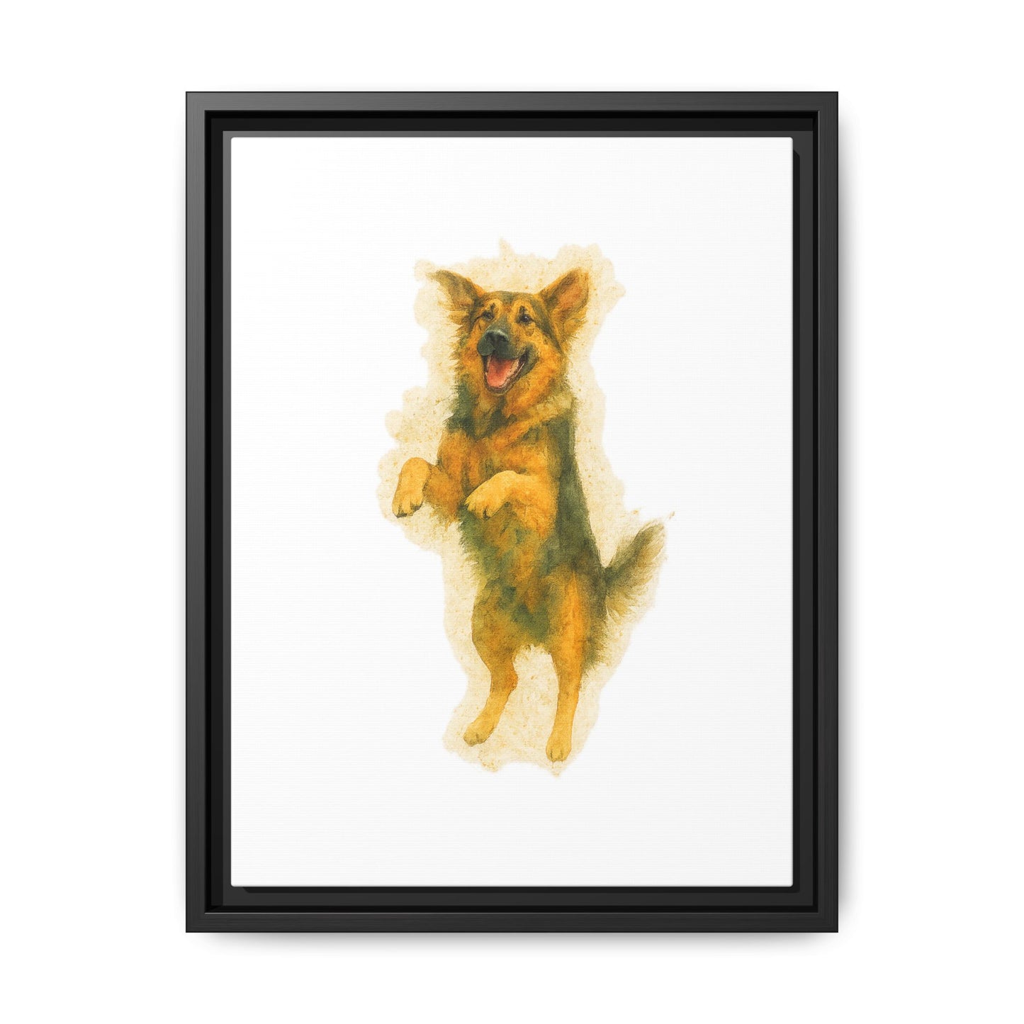 Framed Dog Art Print, Pet Lover Wall Decor, Cute Animal Painting, Home Office Canvas, Gift for Dog Owners