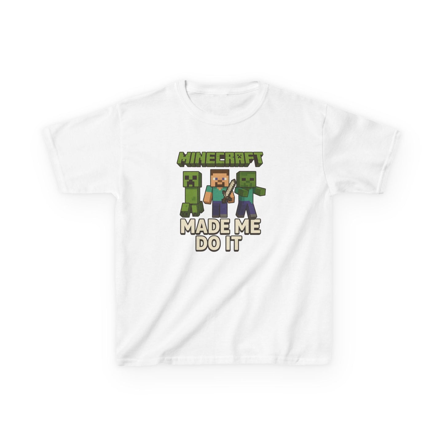 KIDS' Minecraft Tee - "Minecraft Made Me Do It"