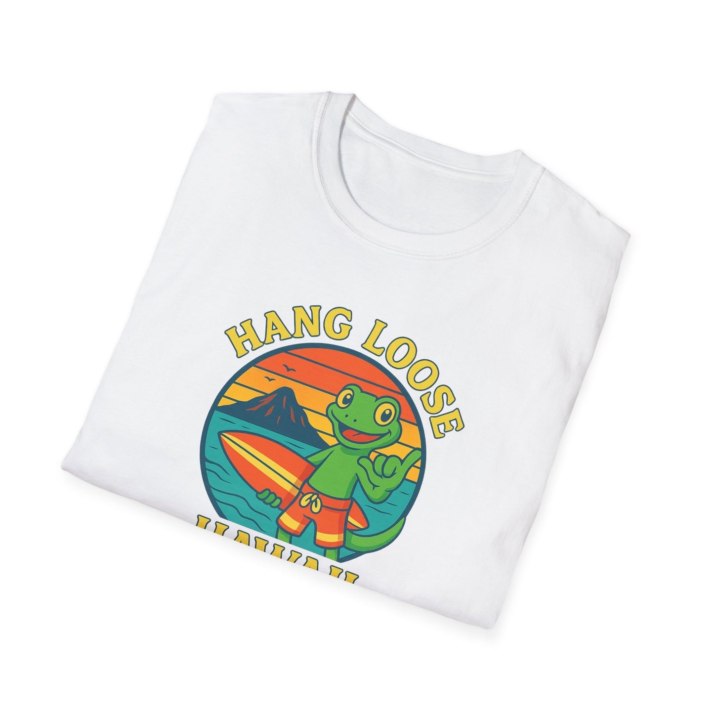 Hawaiian Surf T-Shirt, "Hang Loose Hawaii" Graphic Tee