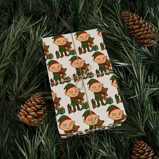 Christmas Elf Pattern Wrapping Paper