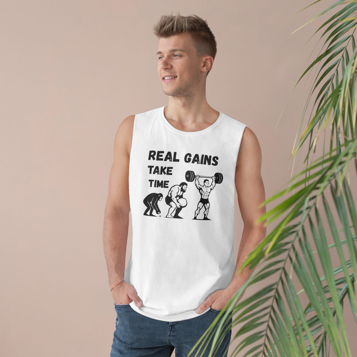 Grit Forge Athletics - "Real Gains Take Time" Weightlifting Tank Top