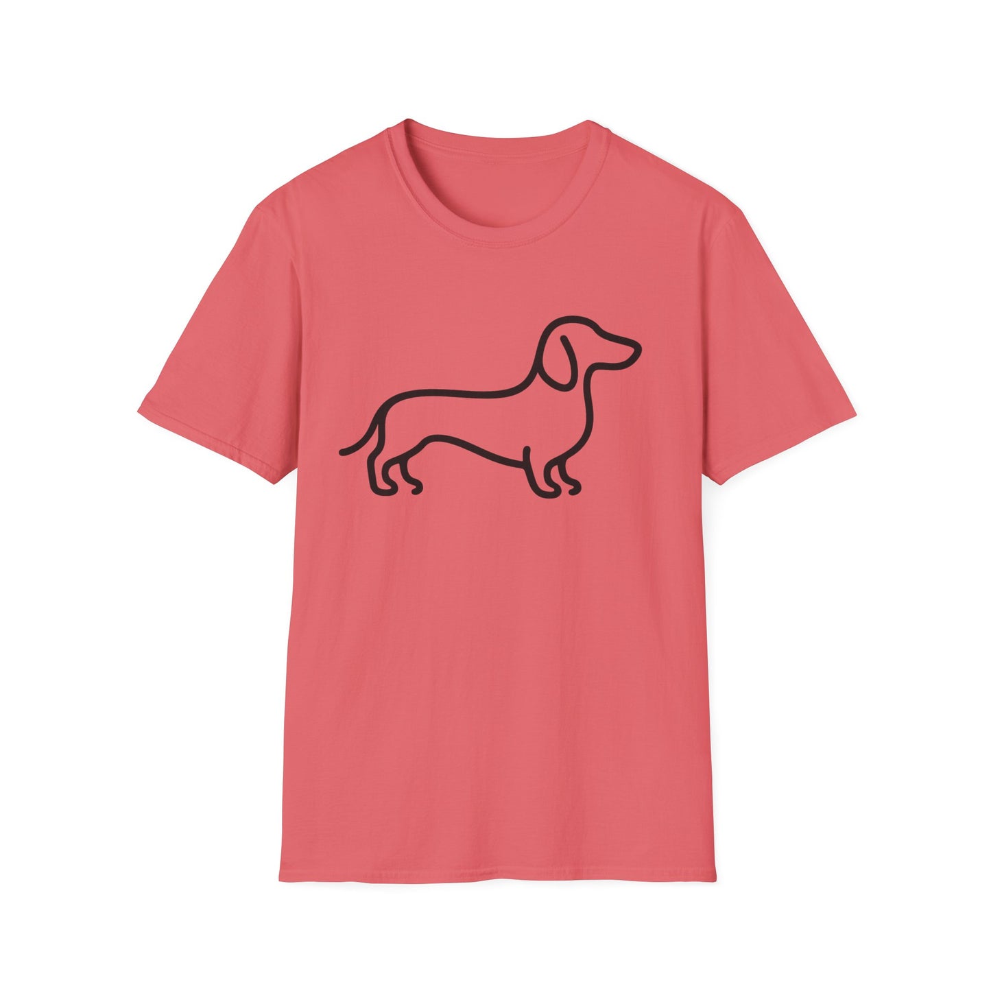 Dachshund Outline Softstyle T-Shirt for Dog Lovers