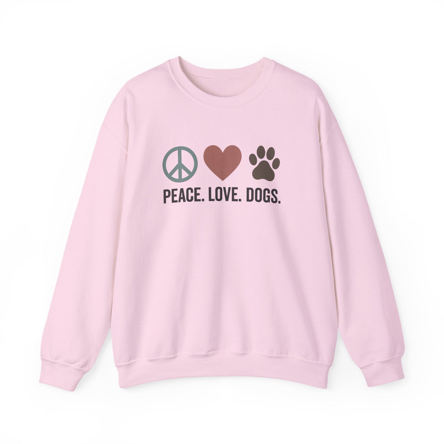 "Peace Love Dogs" Cozy Pet Lover's Crewneck Sweatshirt