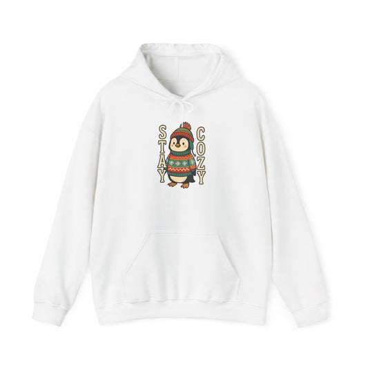 Hoodie — 'Stay Cozy' Penguin Holiday Pullover