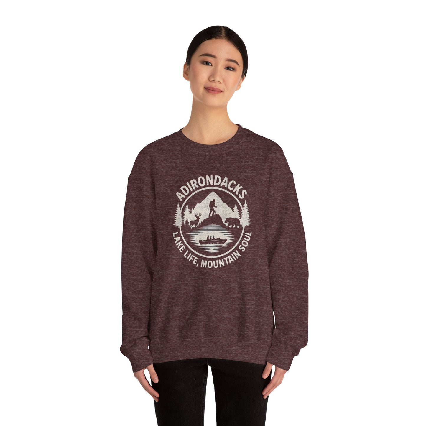 Cozy Adirondack Adventure Sweatshirt - "Lake Life, Mountain Soul"
