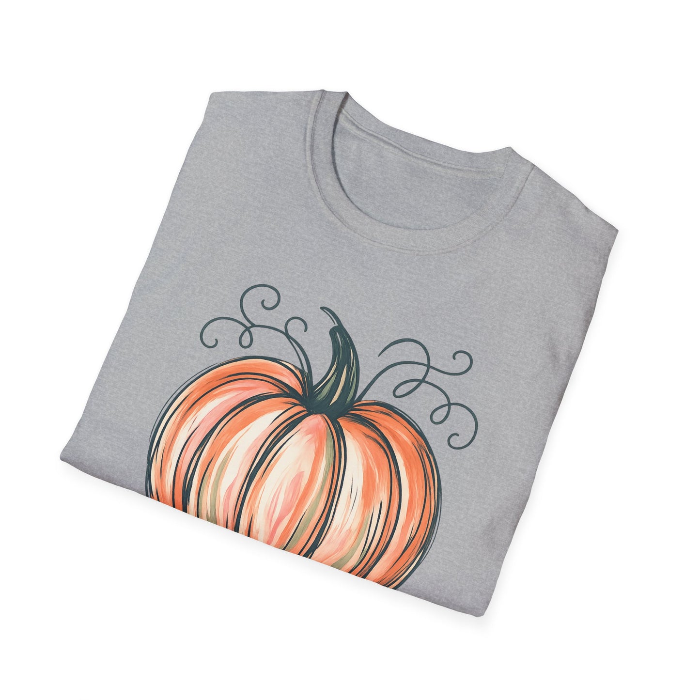 Fall Pumpkin Graphic Halloween Casual Tee-Shirt