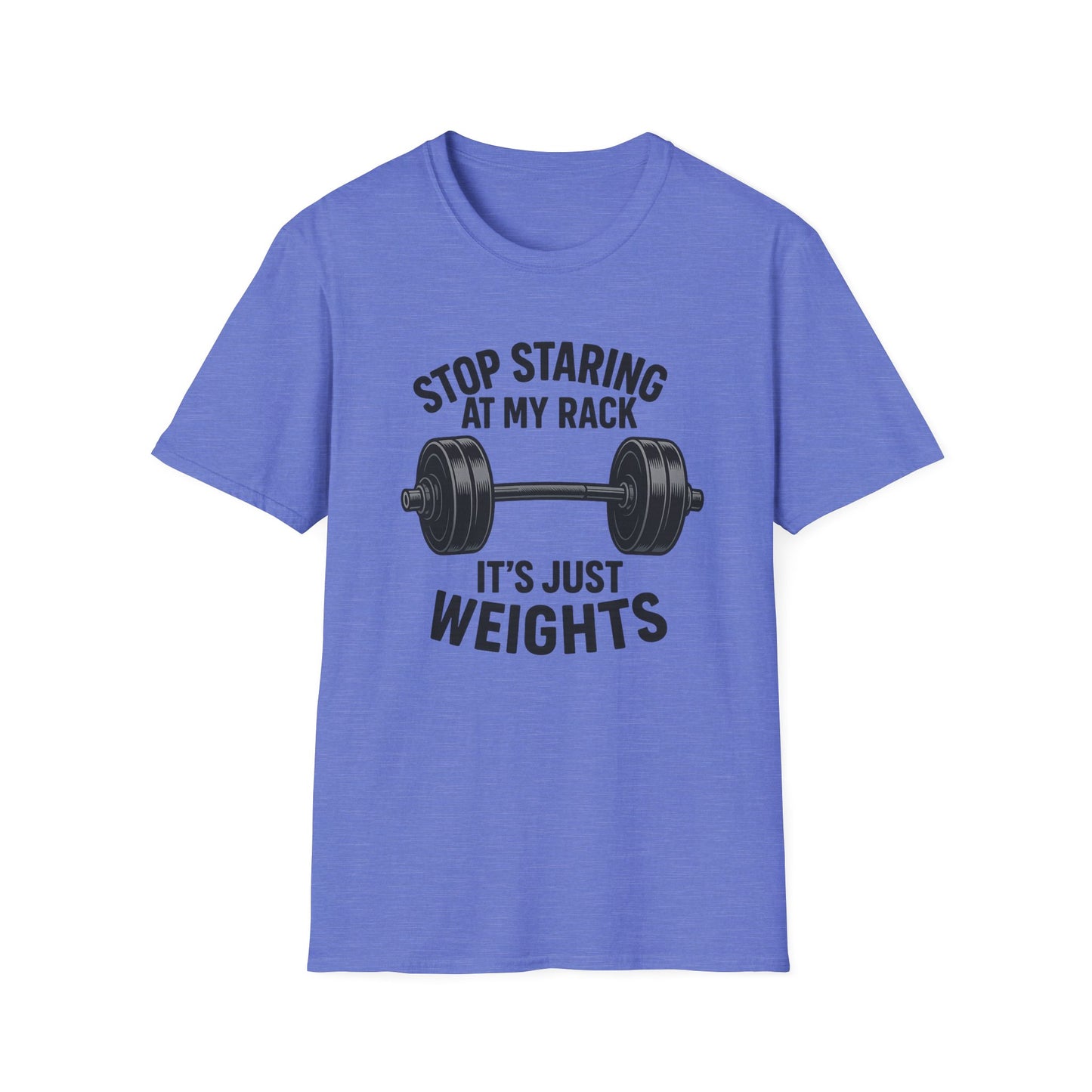 Grit Forge Athletics - "Stop Staring at My Rack" Women's Softstyle Tee-Shirt for Gym Lovers