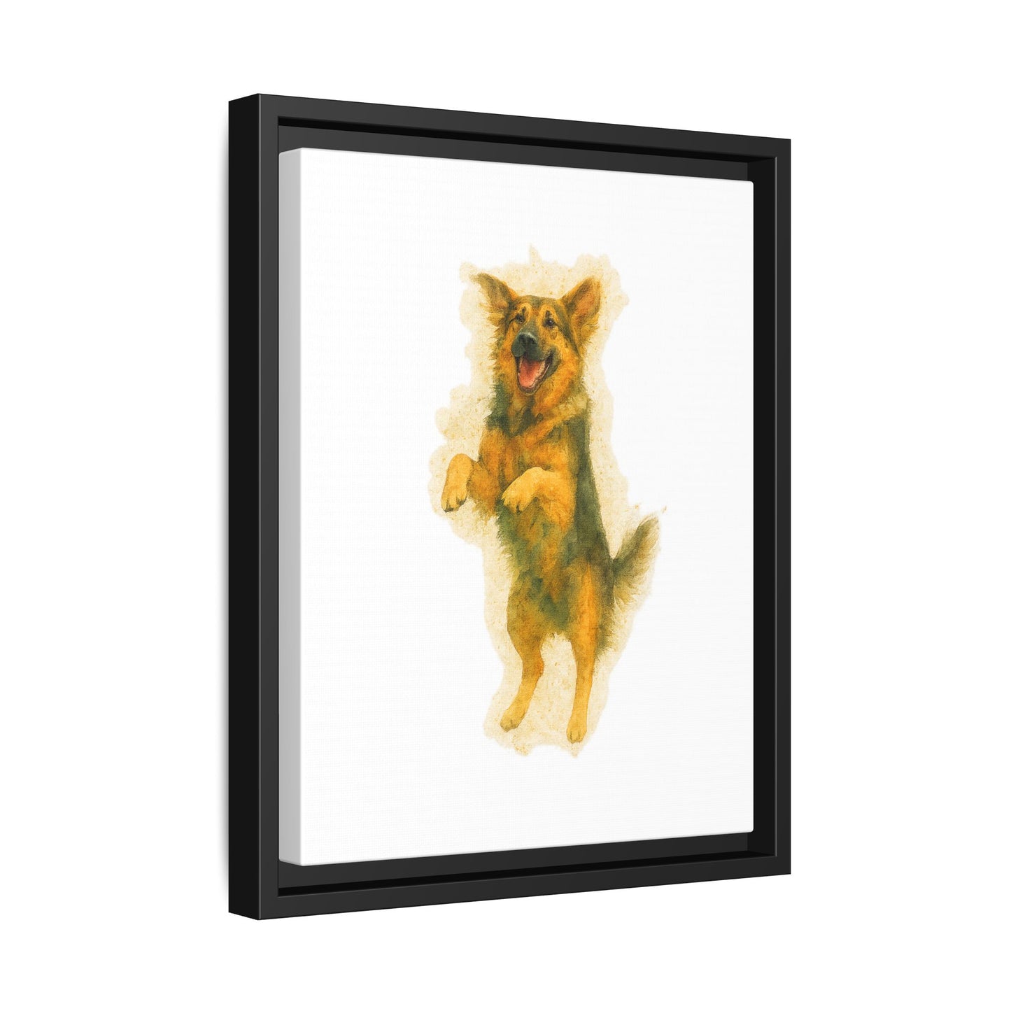 Framed Dog Art Print, Pet Lover Wall Decor, Cute Animal Painting, Home Office Canvas, Gift for Dog Owners