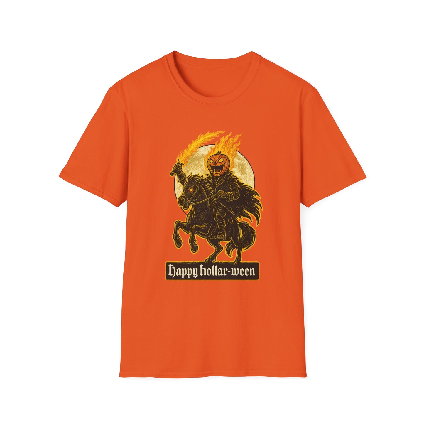Halloween Headless Horseman Pumpkin Graphic Tee-Shirt
