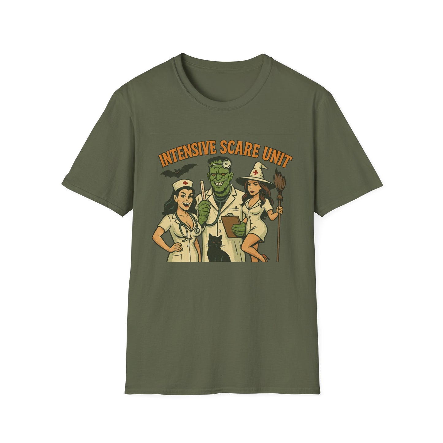 Fun Halloween Casual Tee-Shirt, "Intensive Scare Unit"