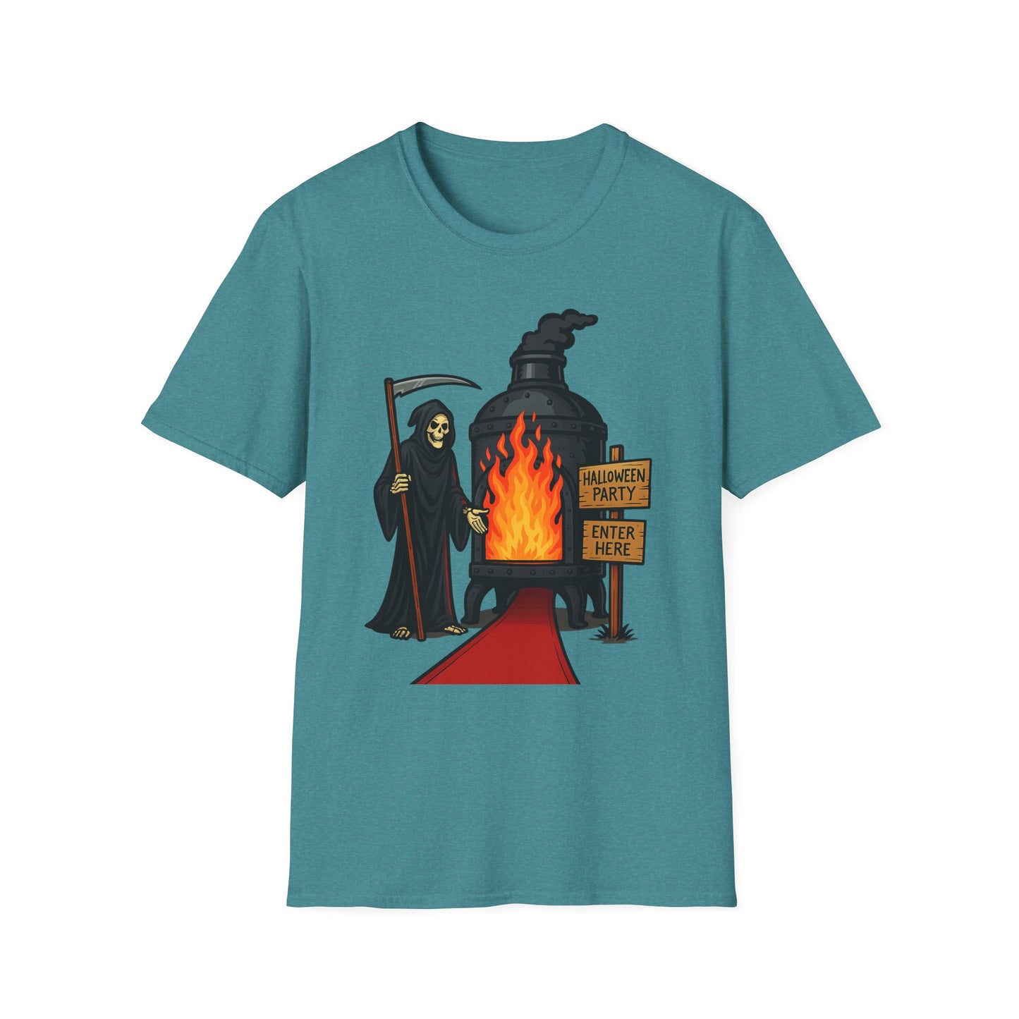 Grim Reaper Halloween Party Comedic Tee-Shirt