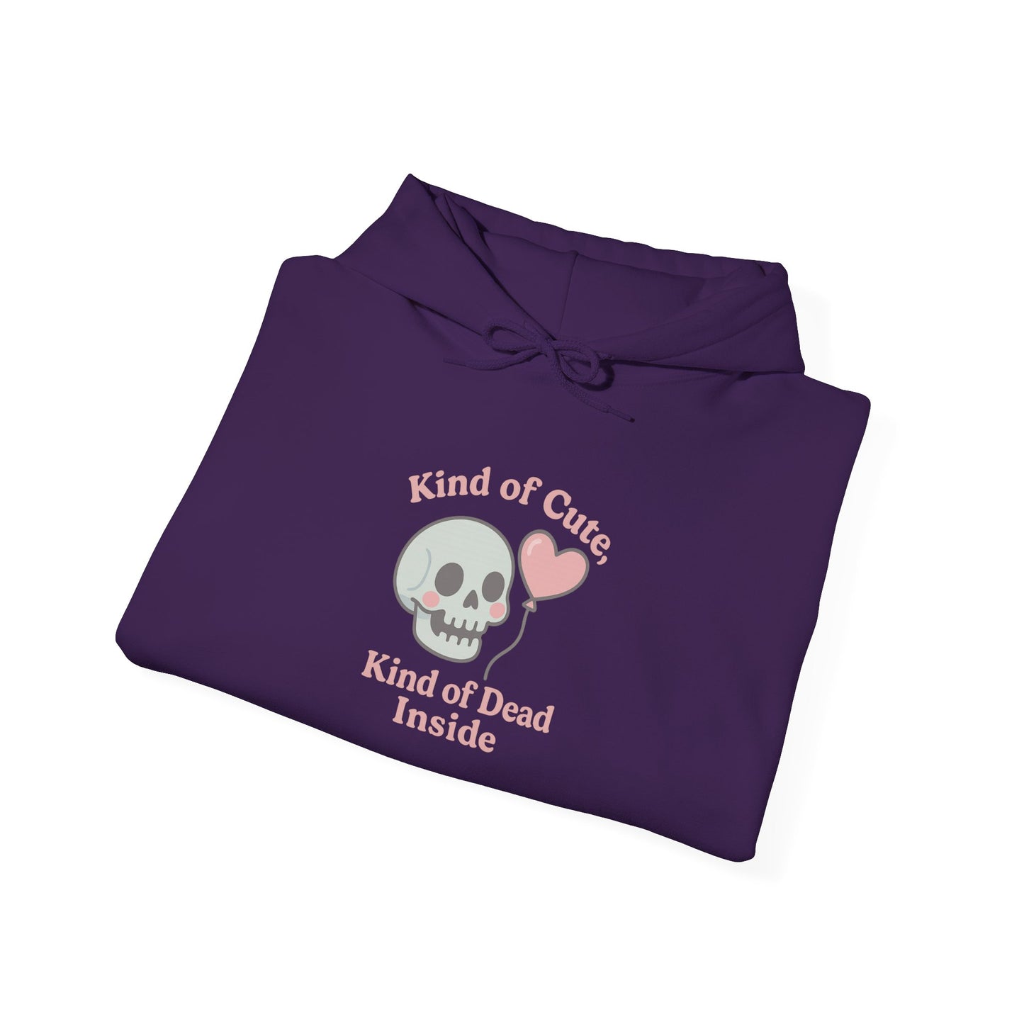 "Kinda Cute, Kinda Dead Inside" Skull/Heart Graphic Hoodie