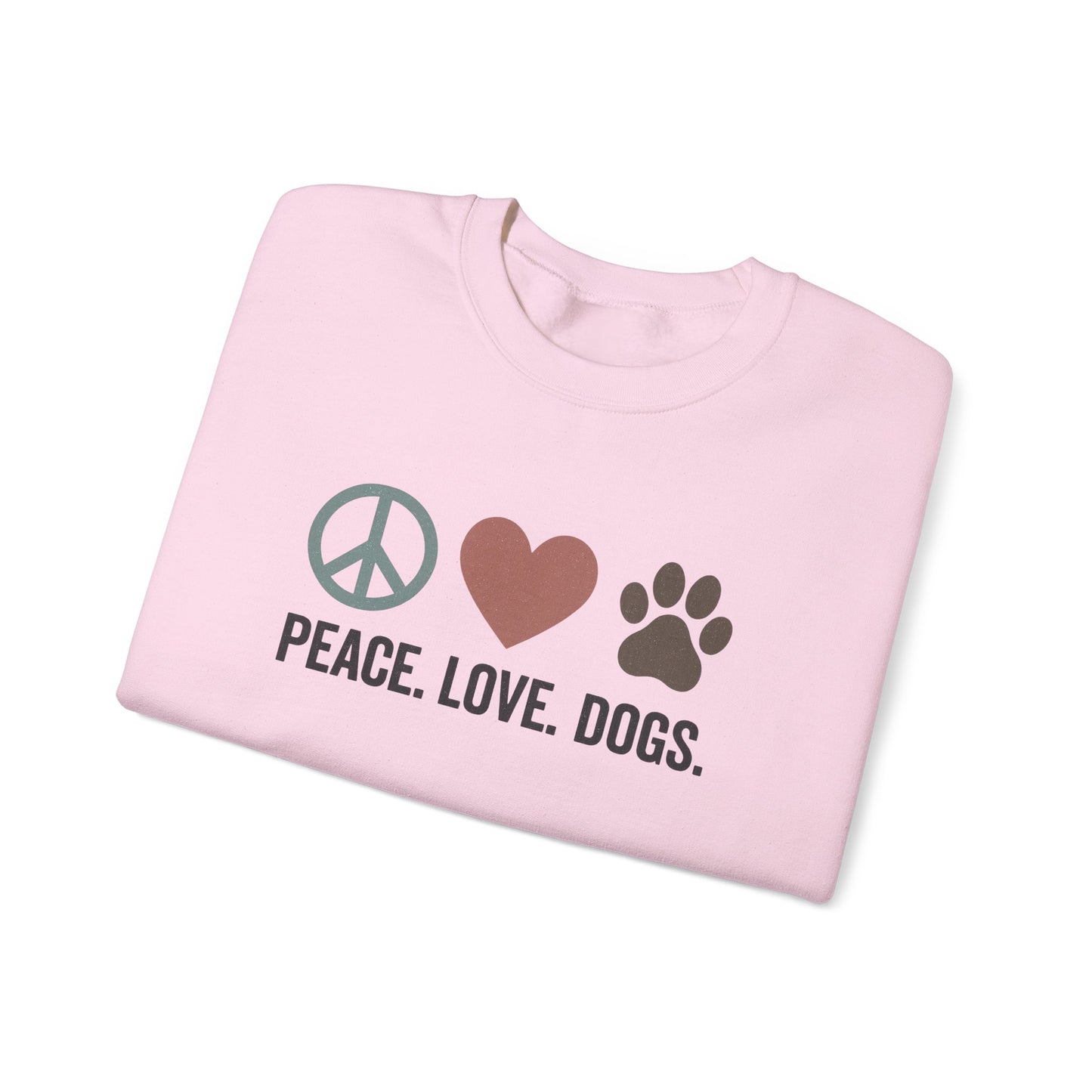 "Peace Love Dogs" Cozy Pet Lover's Crewneck Sweatshirt