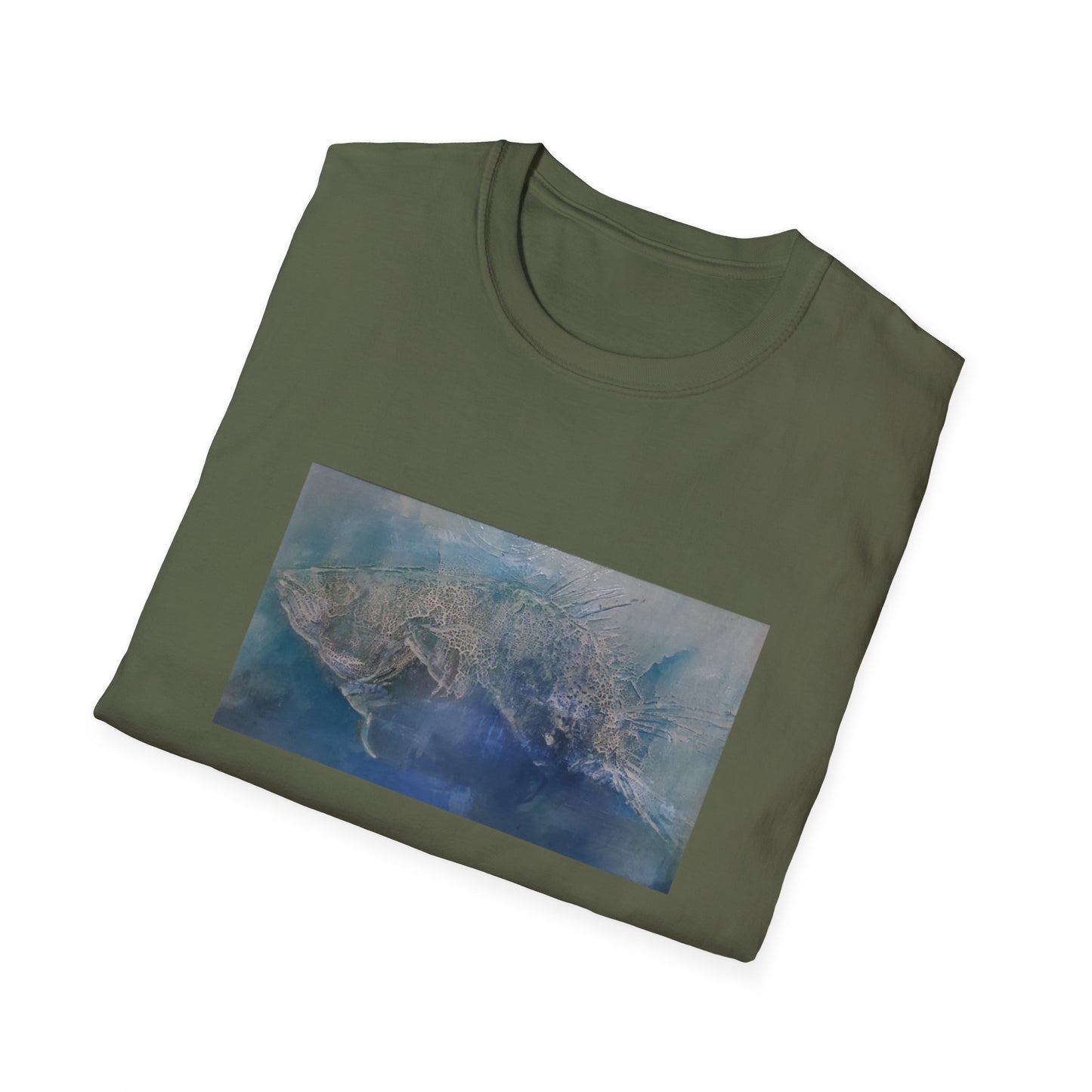 Ocean Impressionistic Fish Authentic Art Tee Shirt - "Nature's Wrath"