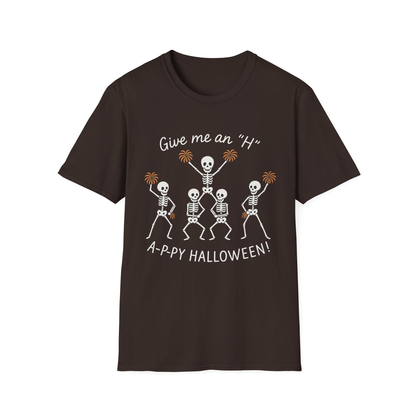 Halloween Skeleton Cheerleader Casual Tee-Shirt