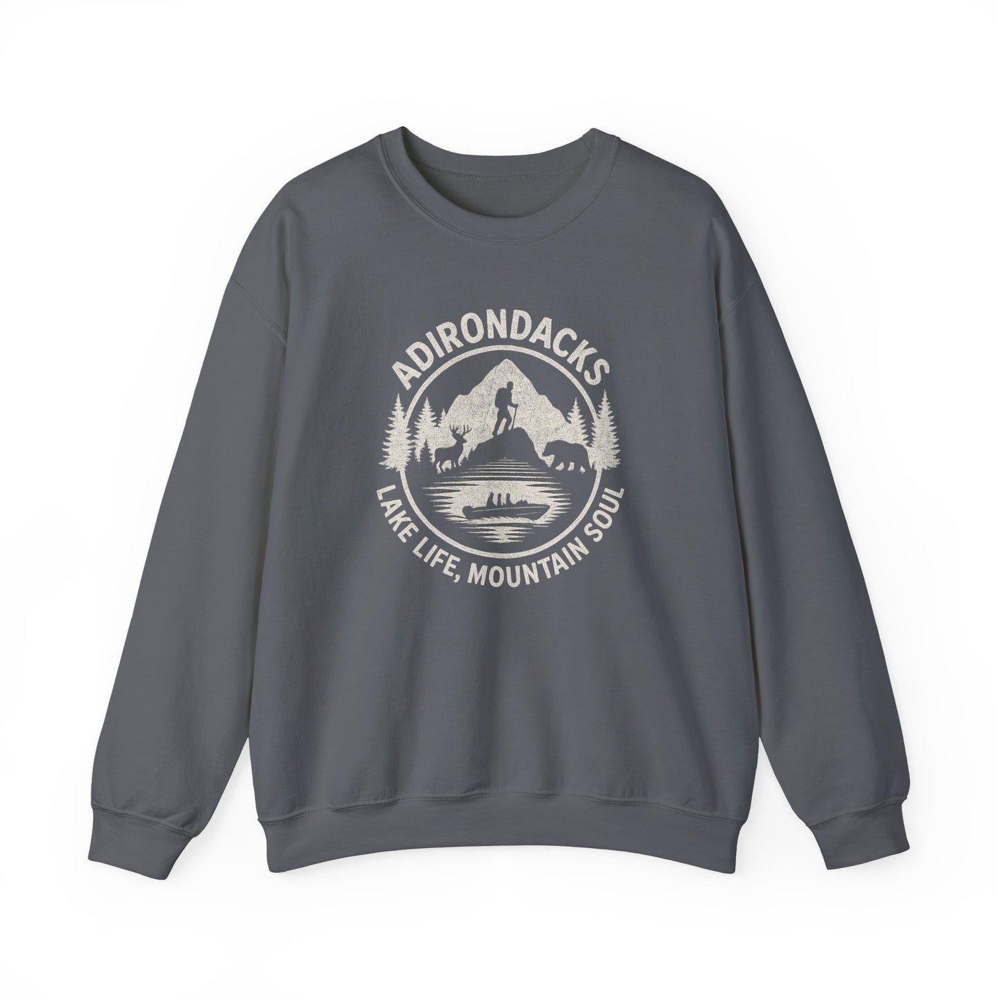 Cozy Adirondack Adventure Sweatshirt - "Lake Life, Mountain Soul"