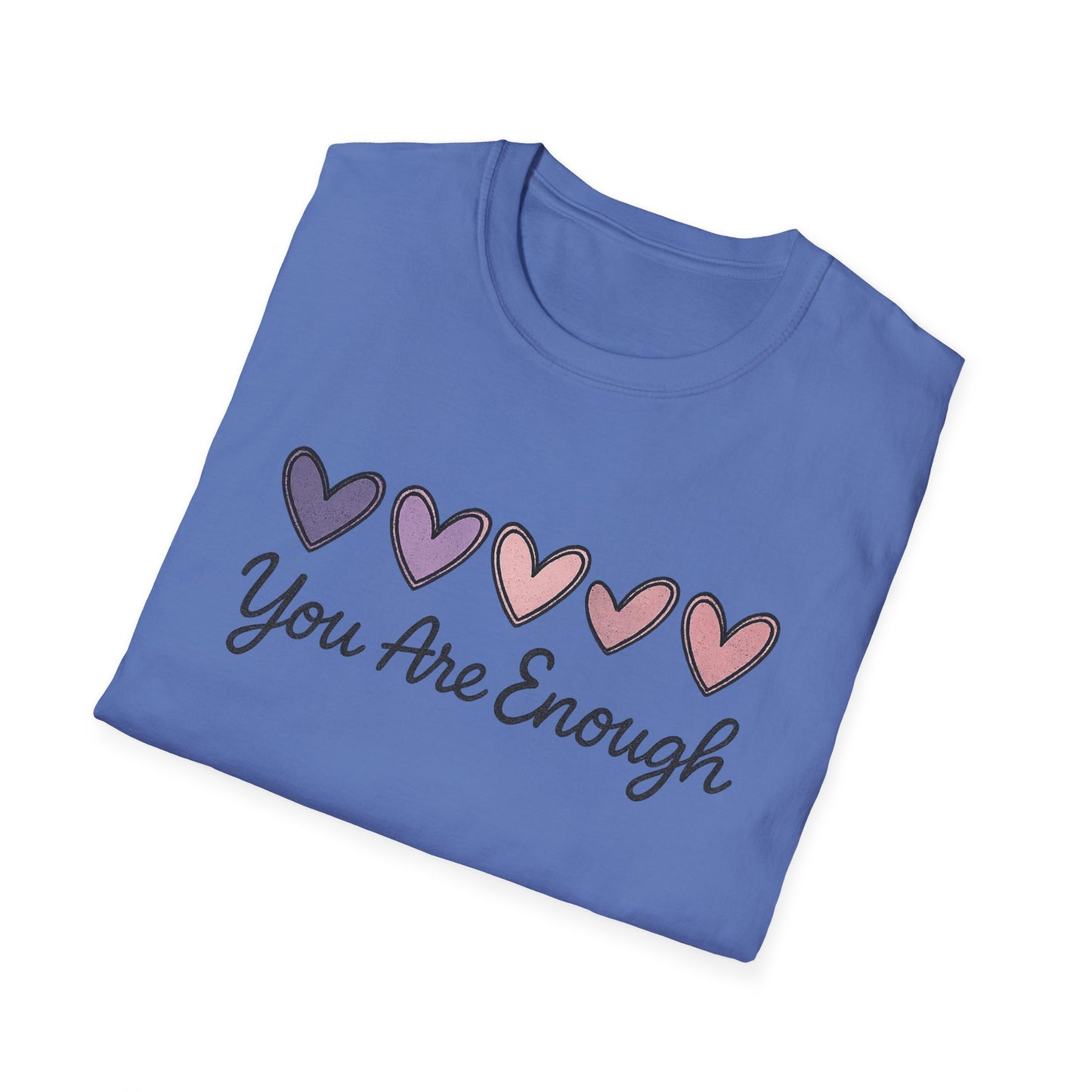 "You Are Enough" Hearts Graphic Women's Softstyle T-Shirt