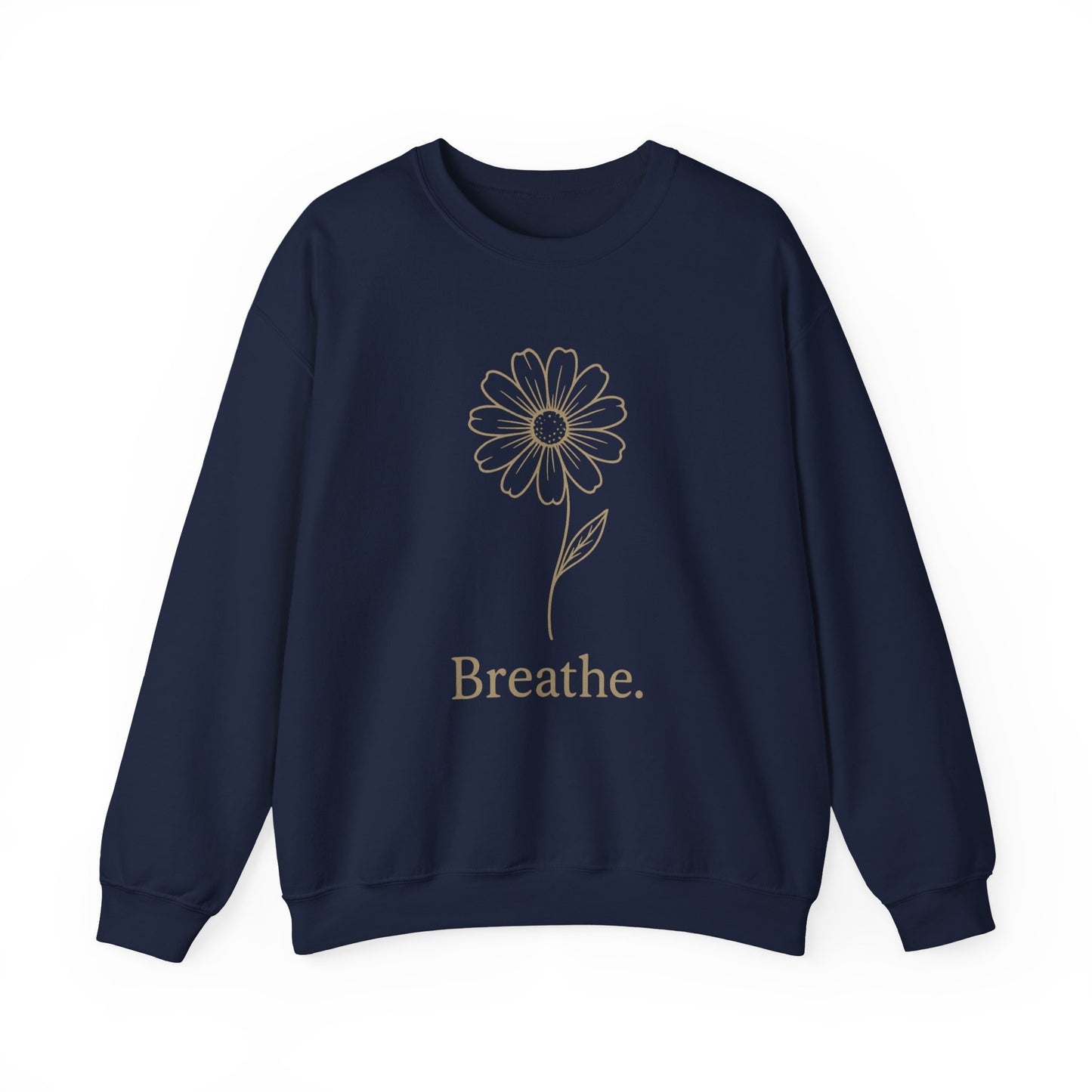 Breathe Floral Relaxed Fit Inspirational Crewneck Sweatshirt