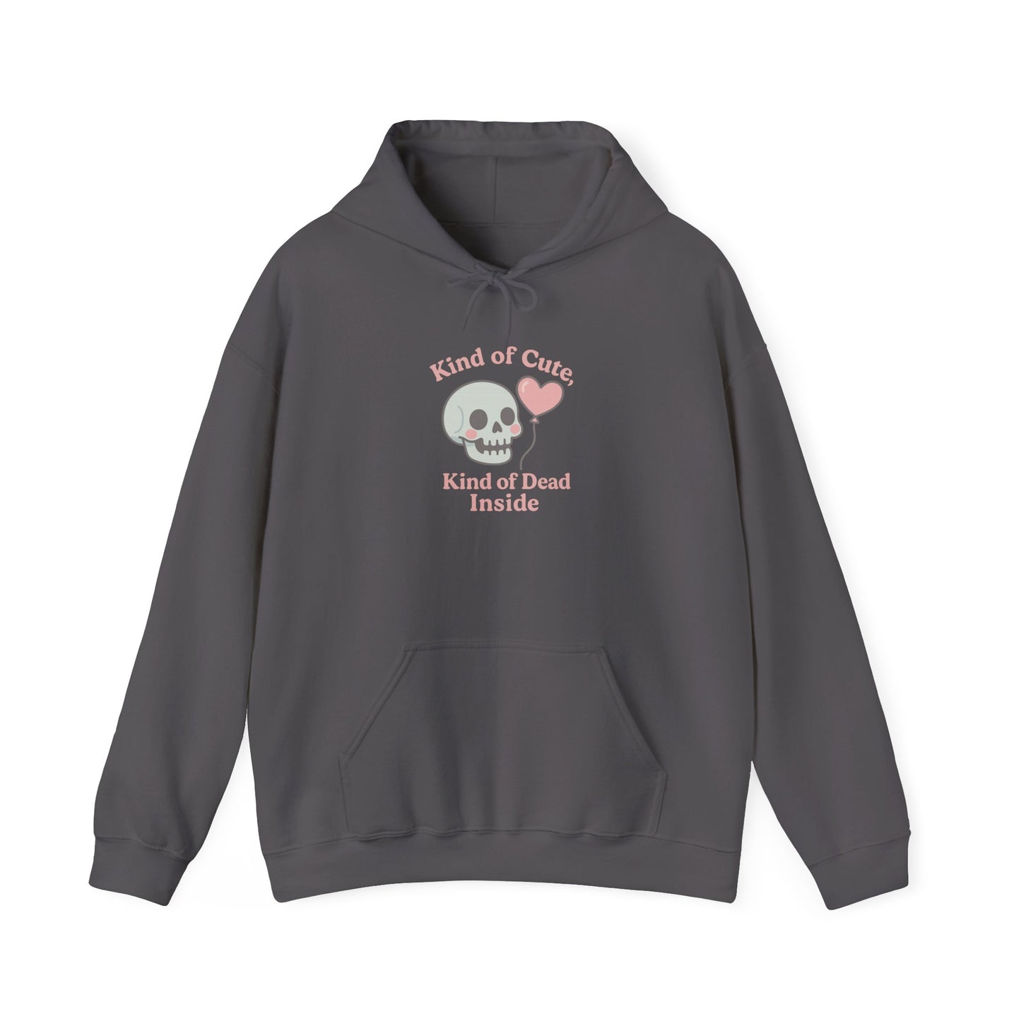 "Kinda Cute, Kinda Dead Inside" Skull/Heart Graphic Hoodie