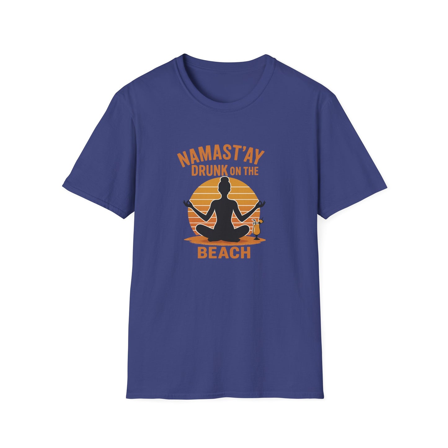 "Namast'ay Drunk on the Beach" Comedic Party Tee-Shirt
