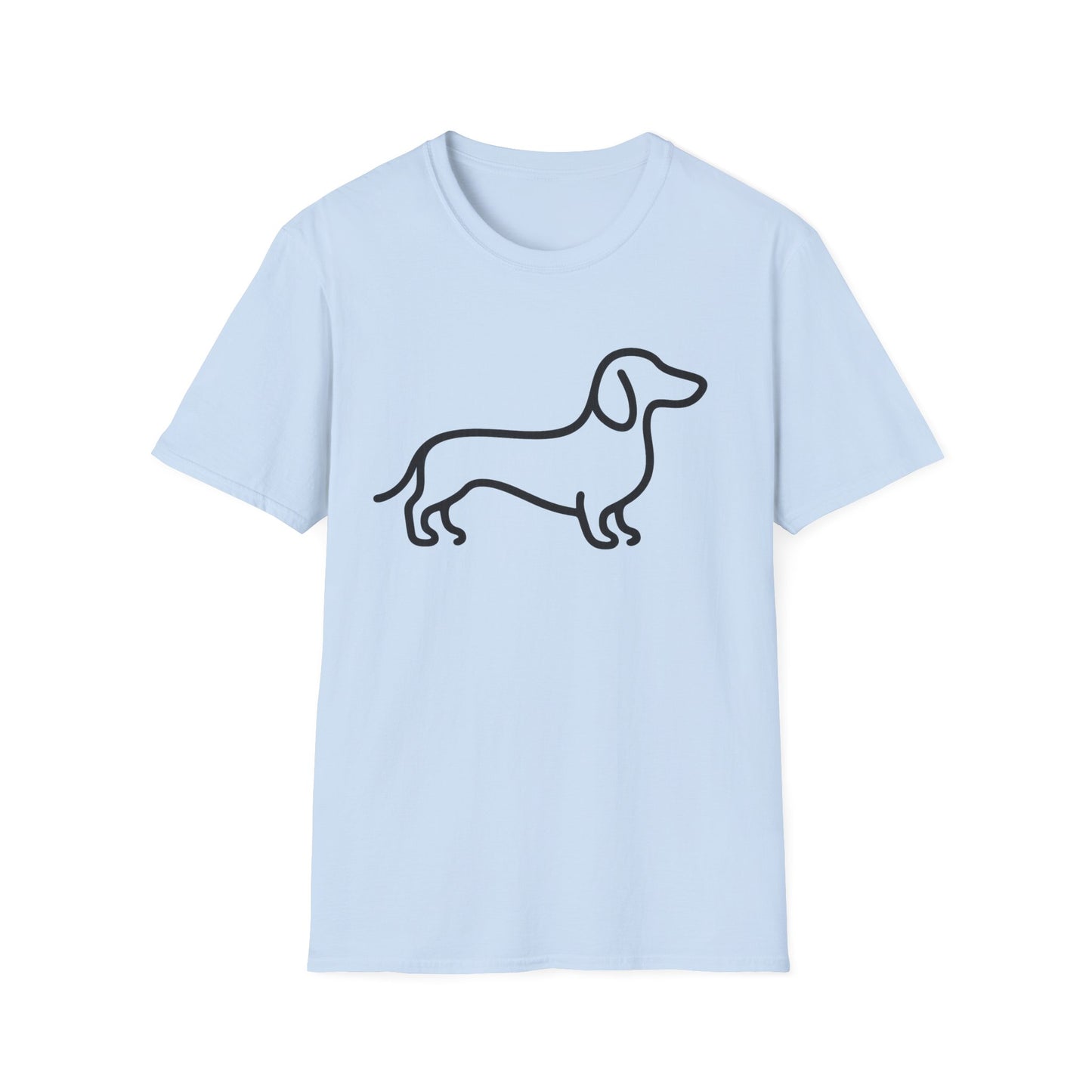 Dachshund Outline Softstyle T-Shirt for Dog Lovers