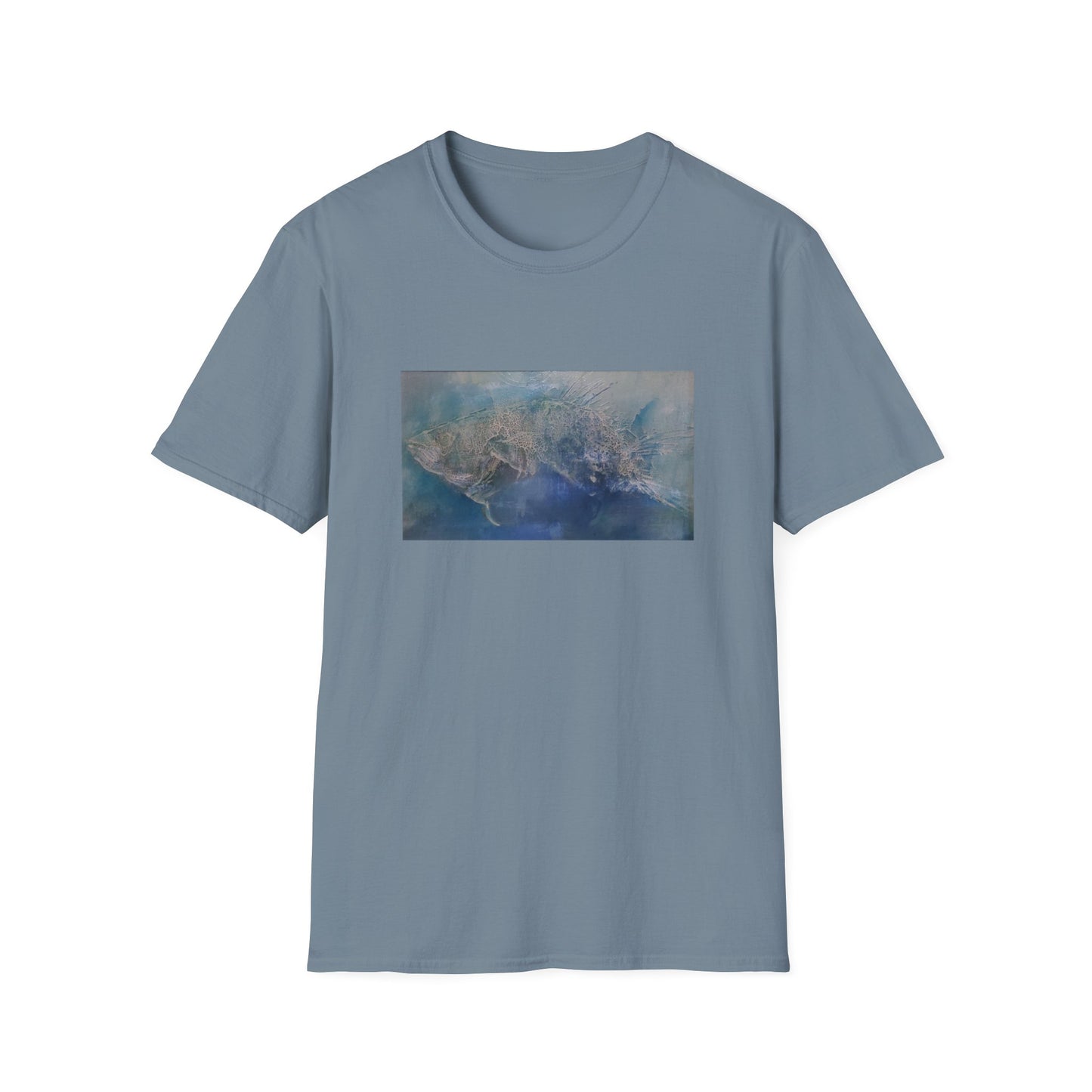 Ocean Impressionistic Fish Authentic Art Tee Shirt - "Nature's Wrath"
