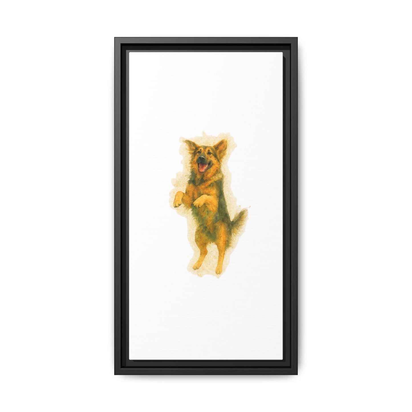 Framed Dog Art Print, Pet Lover Wall Decor, Cute Animal Painting, Home Office Canvas, Gift for Dog Owners