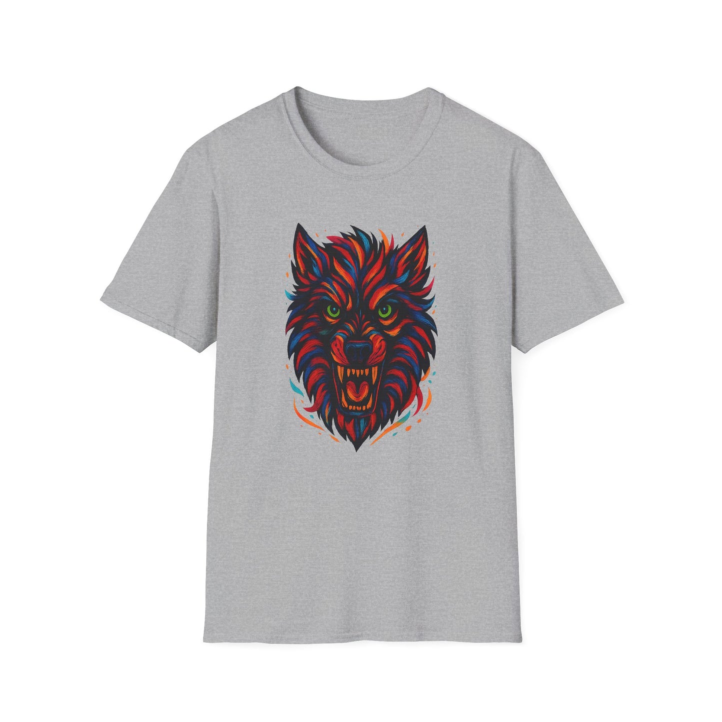 Colorful Werewolf Graphic Halloween Tee-Shirt