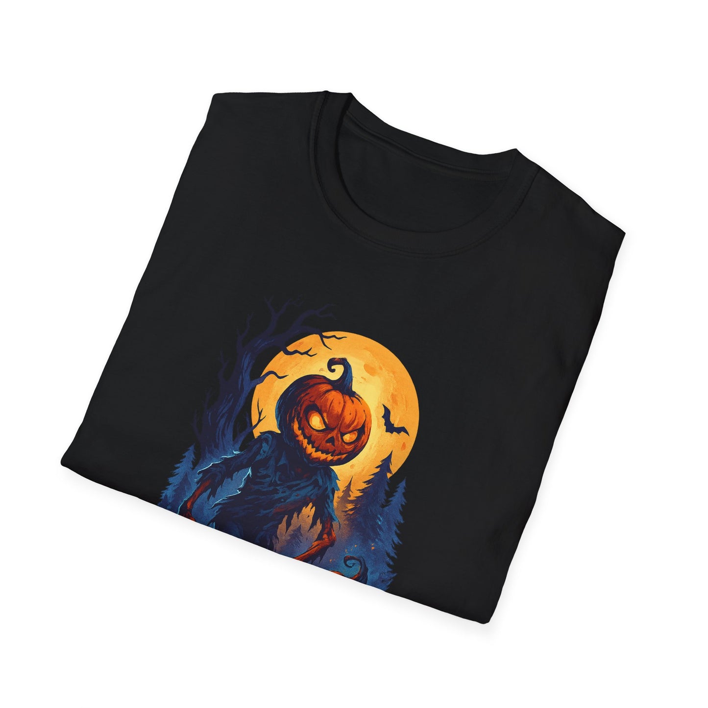 Pumpkin-Ghoul Graphic Soft-Style Halloween Tee-Shirt