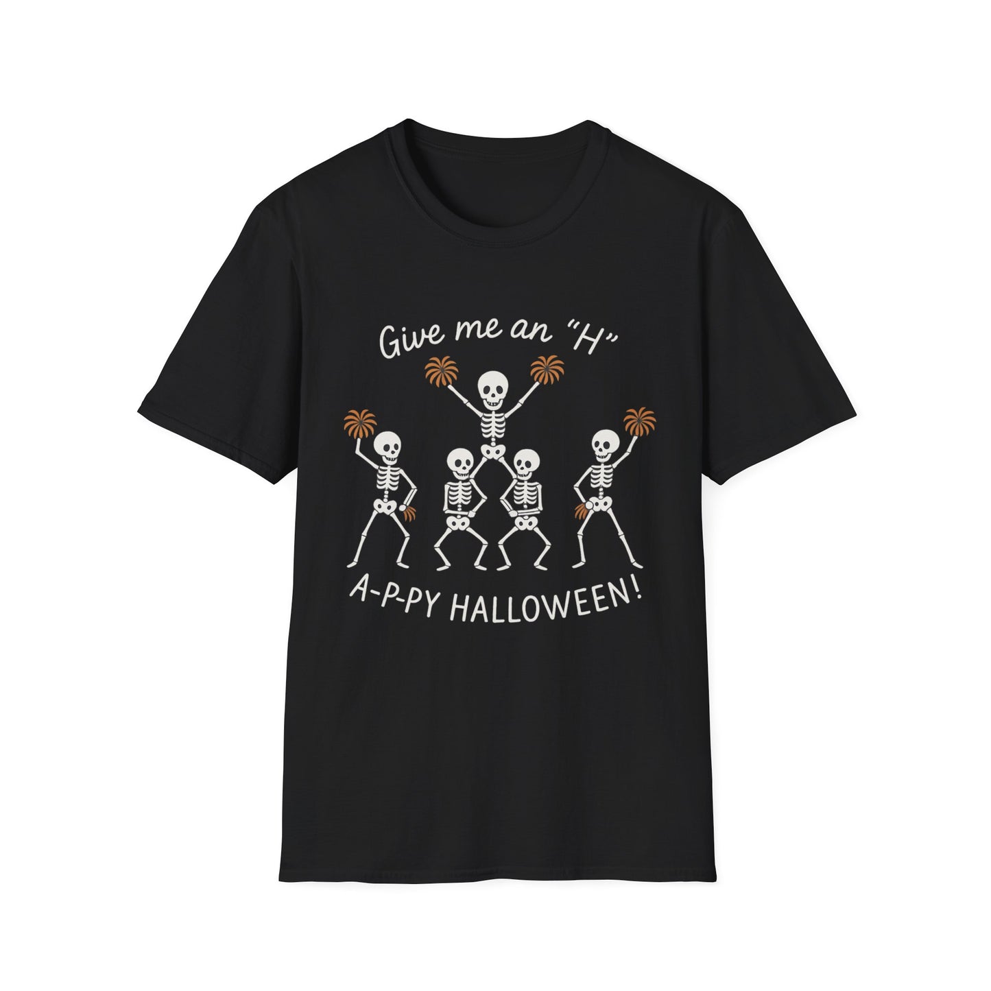 Halloween Skeleton Cheerleader Casual Tee-Shirt