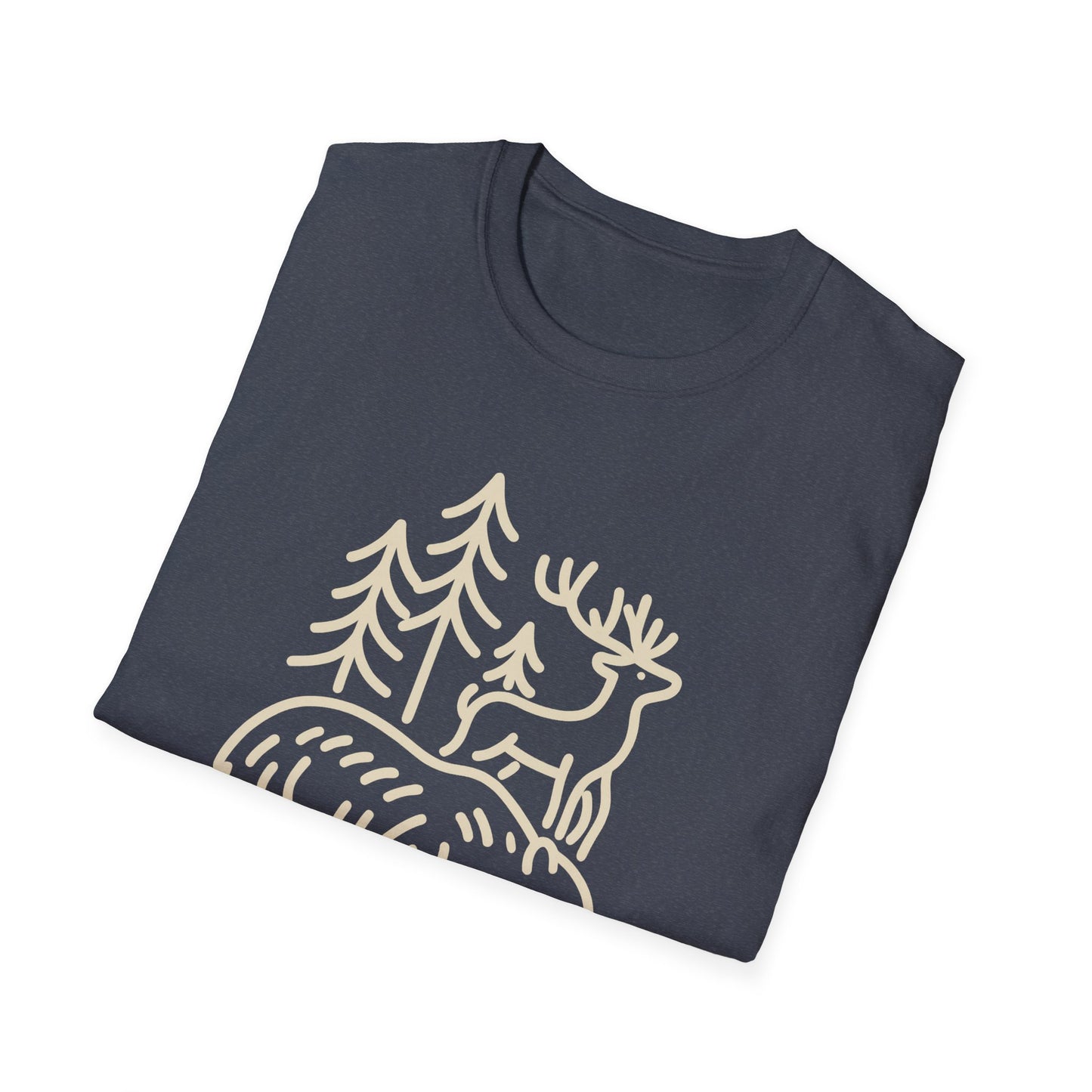 Deer, Bear, Nature, Hiking Wild Animal Graphic Tee for Outdoor Lovers