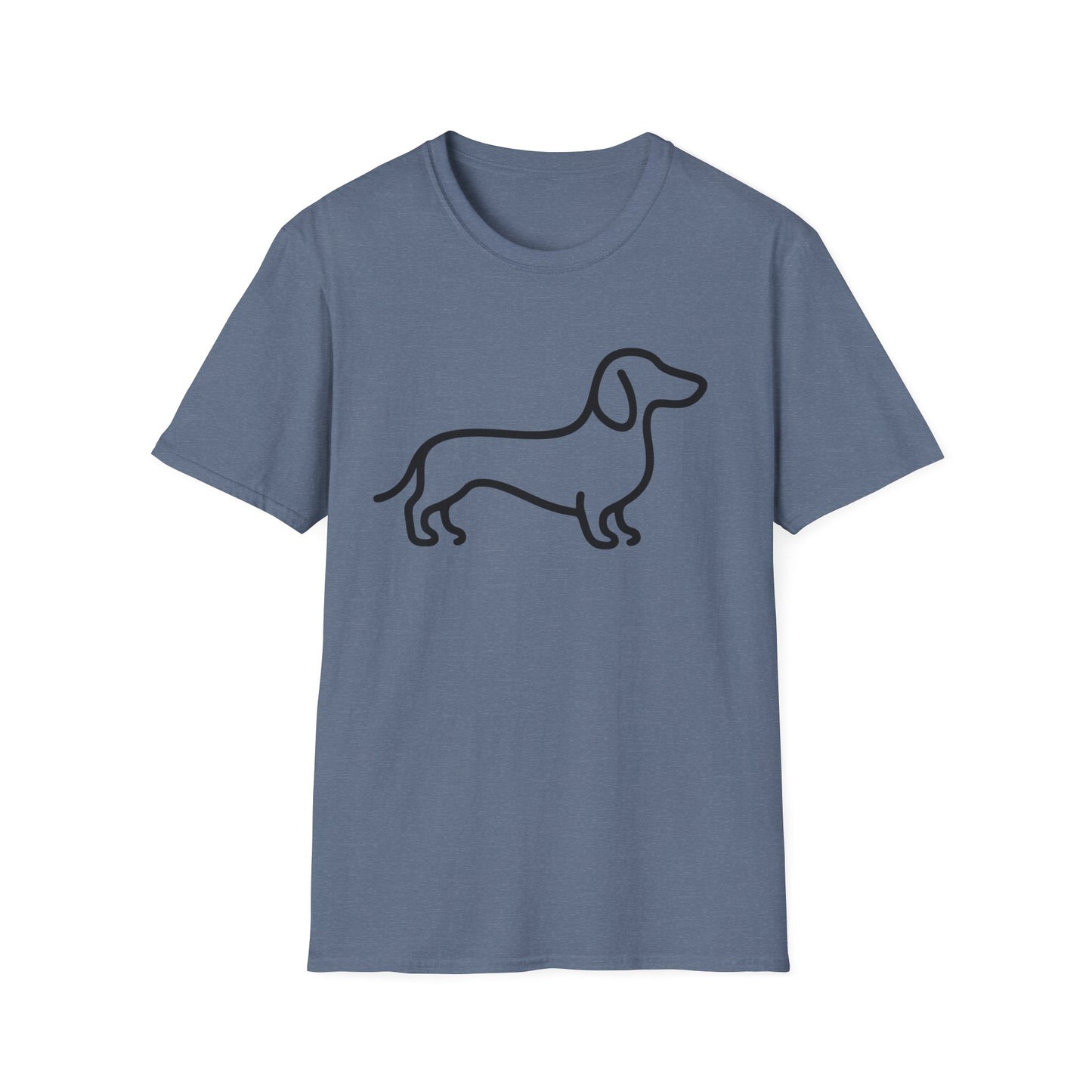 Dachshund Outline Softstyle T-Shirt for Dog Lovers