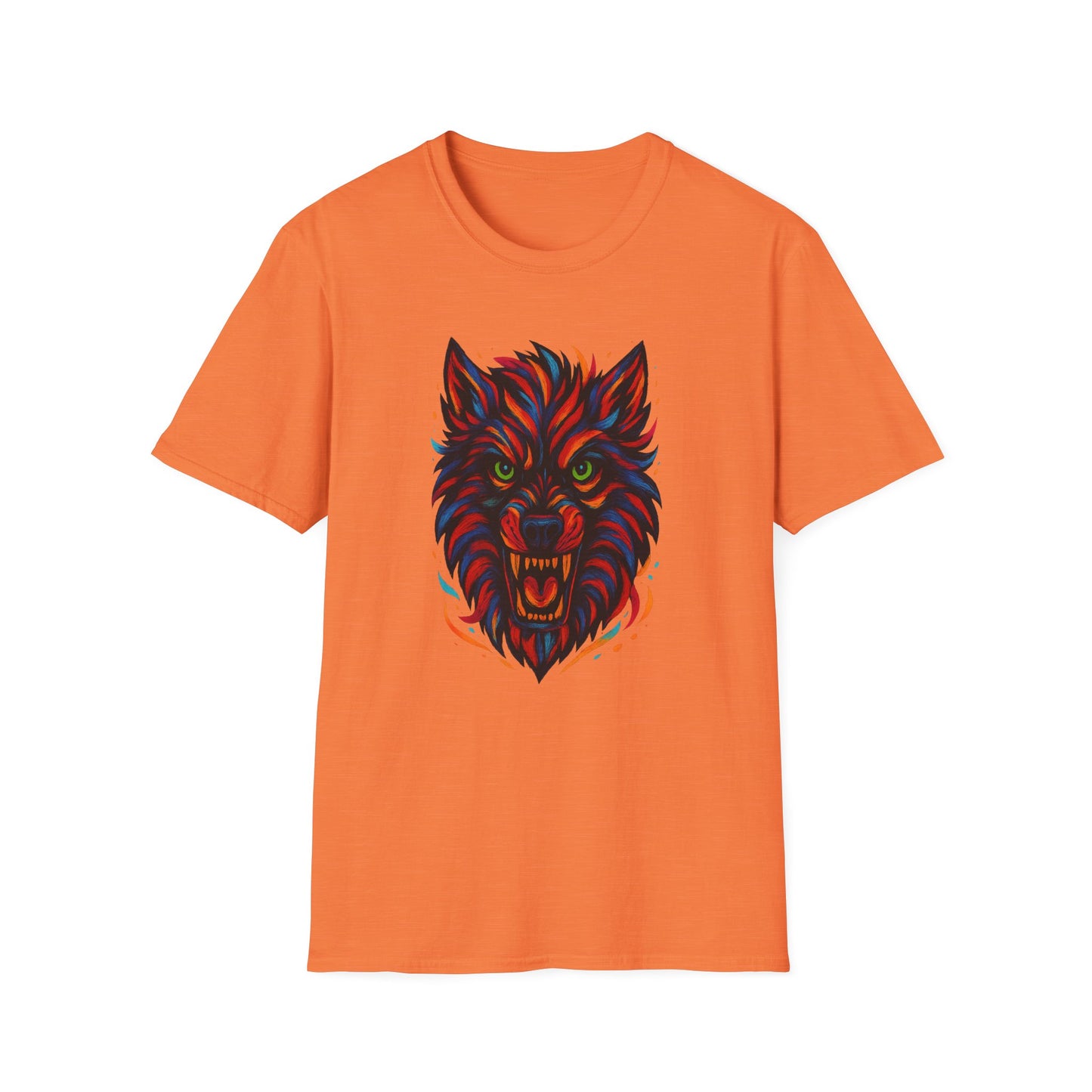 Colorful Werewolf Graphic Halloween Tee-Shirt