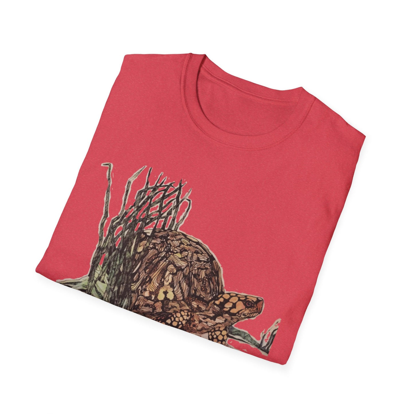 Custom Pen and Ink Artwork, Nature Scene Tee-Shirt - "Turtle Run"